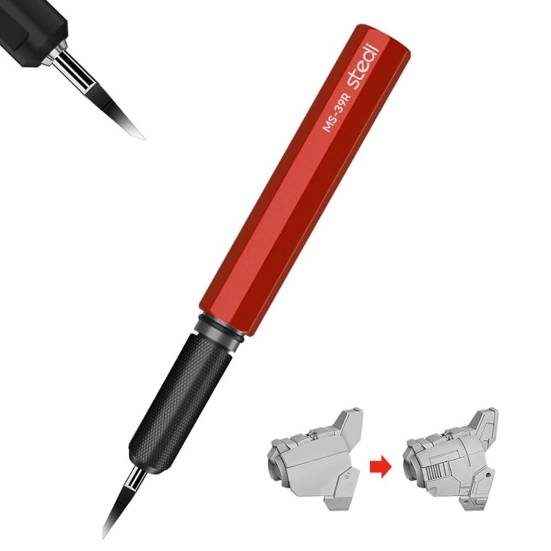 stedi Model Scriber Chisel Tungsten steel Blades 0.1mm for Modeling Hobby RG Scale Model Gundam Model Kit for Scribing line  Engraved Panel line Resin Red - Image 1